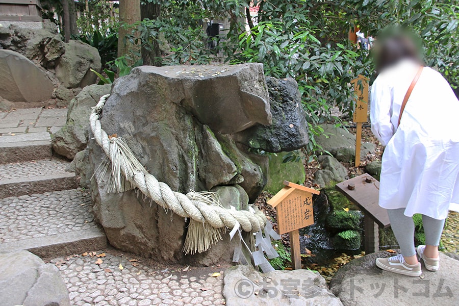 川越氷川神社 戌岩の様子